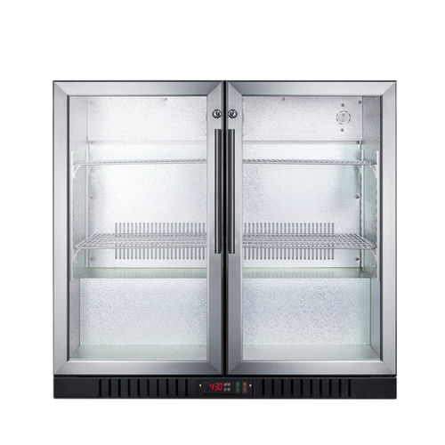 Summit SCR7012DBCSS 35.5" W Stainless Steel Hinged Beverage Merchandiser - 115 Volts 1-Ph