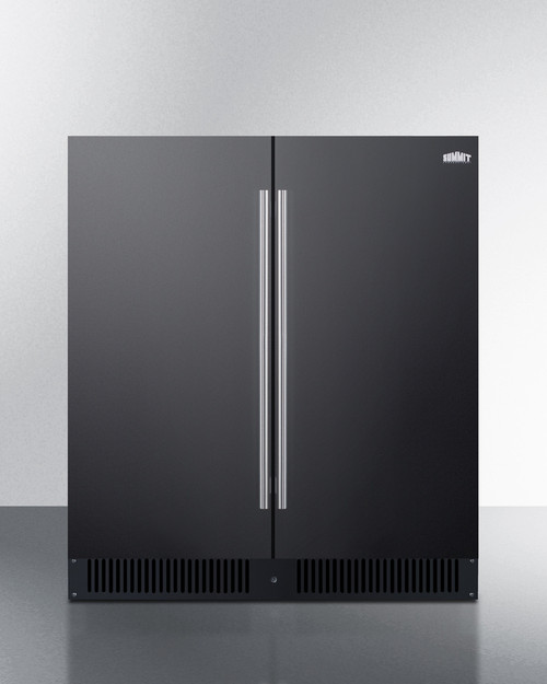 Summit FFRF3070BL 29.5" W Black Built-In Undercounter Refrigerator and Freezer - 115 Volts