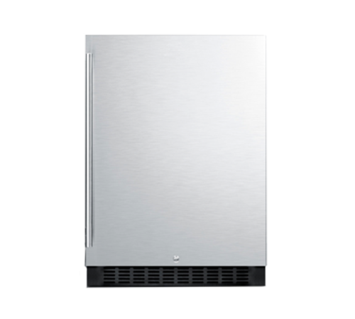 Summit SPR627OS 24" W Black Stainless Steel 4.6 Cu. Ft. Outdoor All-Refrigerator - 115 Volts