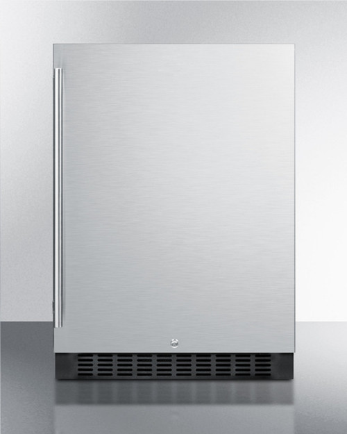 Summit SPR627OS 24" W Black Stainless Steel 4.6 Cu. Ft. Outdoor All-Refrigerator - 115 Volts