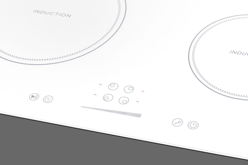 Summit SINC4B242W 24" W EuroKera Glass Surface White Finish Four Burner Drop In Induction Cooktop - 240 Volts