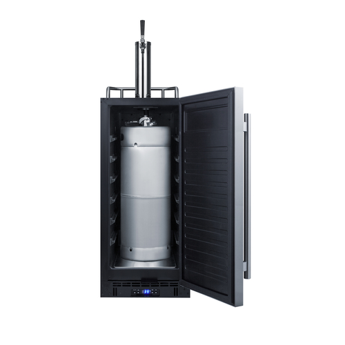 Summit SBC15WK 15" W Black Stainless Steel Draft Wine Dispenser - 115 Volts