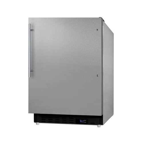 Summit ALR47BCSSHV 19.88" W Stainless Steel Solid Undercounter All-Refrigerator - 115 Volts 1-Ph