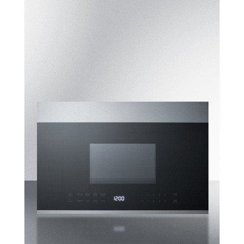Summit MHOTR24SS 1.34 Cu. Ft. Stainless Steel and Black Exterior Light Duty Over-the-Range Microwave Oven - 115 Volts