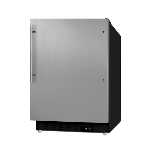 Summit ALR47BSSHV 19.88" W Stainless Steel Solid Undercounter All-Refrigerator - 115 Volts 1-Ph
