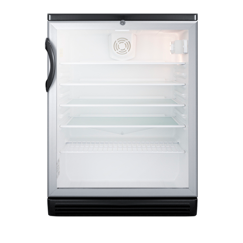 Summit SCR600BGL 23.63" W Black Hinged Refrigerated Merchandiser - 115 Volts 1-Ph