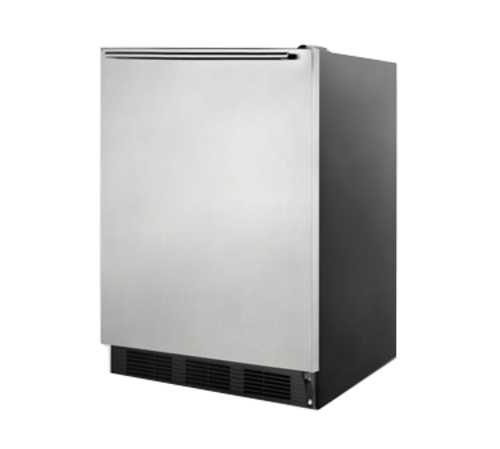 Summit FF7BKSSHHADA 23.63" W Black Stainless Steel Undercounter Refrigerator - 115 Volts