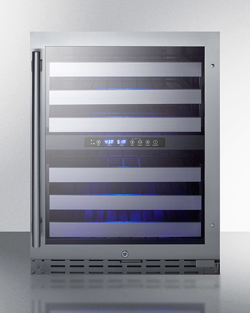 Summit ALWC532 23.5" W Black Single Section Glass Door Wine Cellar - 115 Volts