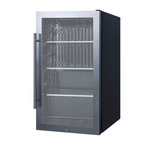 Summit SPR488BOS 19" W Black Stainless Steel Indoor or Outdoor Undercounter Refrigerator - 115 Volts