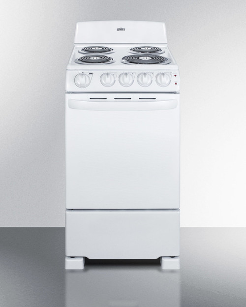 Summit RE203W 4 Coil Burner 20" Electric Range