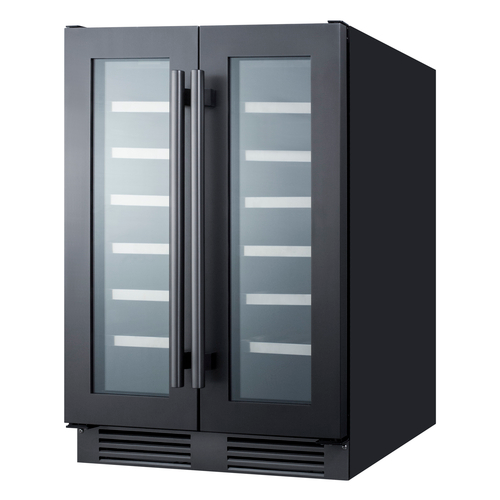 Summit SWC24GKS 23.38" W Black Glass Door Wine Cellar - 115 Volts