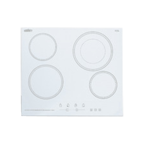 Summit CR4B23T6W White Schott Ceramic Glass Top Four Burner Electric Radiant Cooktop - 220 Volts