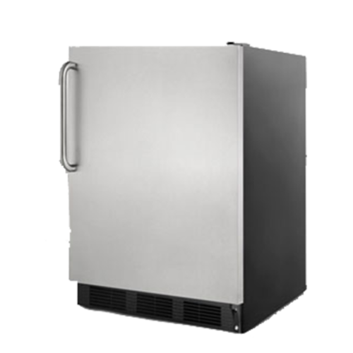 Summit FF7BKSSTB 23.63" W Black Stainless Steel Undercounter Refrigerator - 115 Volts