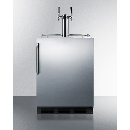 Summit SBC54OSBIADAWKDTWIN 24" W Stainless Steel Outdoor Wine Kegerator - 115 Volts