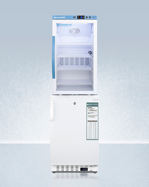 Summit ARG3PV-ADA305AFSTACK 19.75" W White Undercounter Refrigerator-Freezer