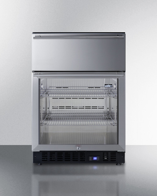 Summit SCR615TD 23.63" W Black Stainless Steel Undercounter All-Refrigerator - 115 Volts