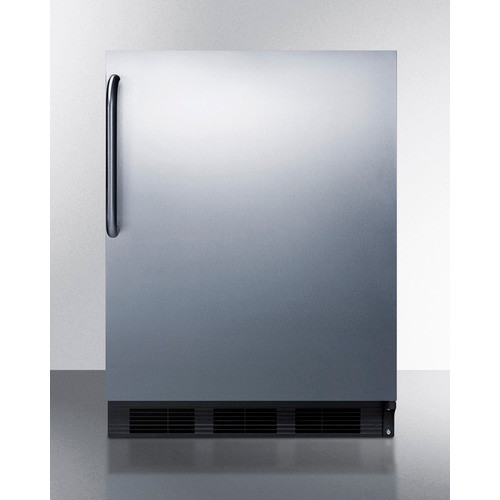 Summit FF7BKBISSTBADA 23.63" W Black Stainless Steel Undercounter Refrigerator - 115 Volts