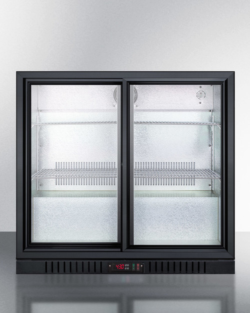 Summit SCR700BCSS 35.5" W Stainless Steel Sliding Beverage Merchandiser - 115 Volts 1-Ph