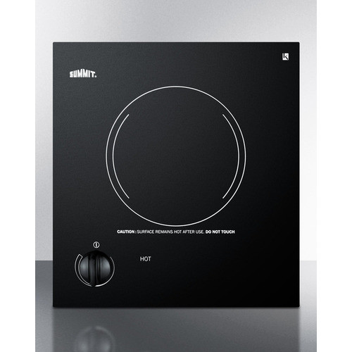 Summit CR1115 Black EuroKera Ceramic Glass Top One Burner Electric Radiant Cooktop - 115 Volts