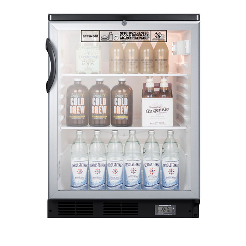 Summit SCR600BGLNZ 23.63" W Black Undercounter Accucold Nutrition Center Refrigerator - 115 Volts