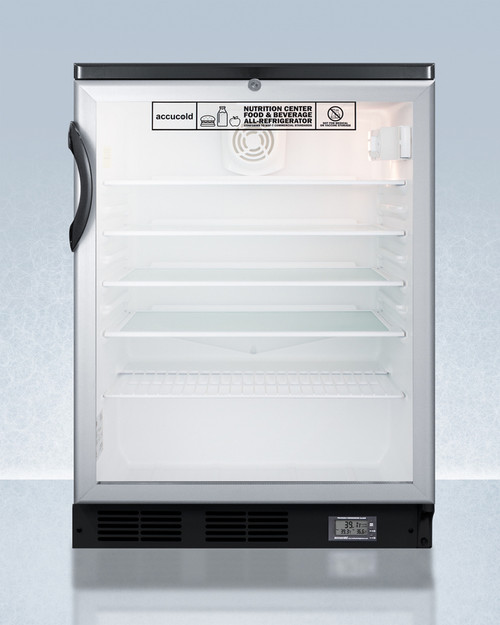 Summit SCR600BGLNZ 23.63" W Black Undercounter Accucold Nutrition Center Refrigerator - 115 Volts