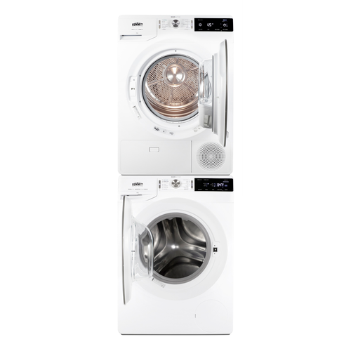 Summit SLS24W3P 6.18 Cu. Ft. White Exterior Washer and Dryer Combo - 220 Volts