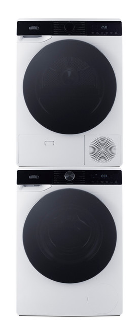 Summit SLS3434W 6.36 Cu. Ft. White and Black Door Washer and Vented Dryer Combination - 220 Volts