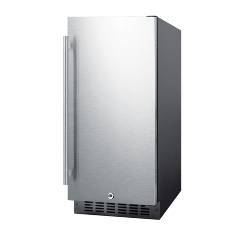 Summit ALR15BSS 14.75" W Stainless Steel Solid Undercounter Refrigerator - 115 Volts 1-Ph