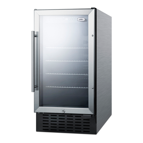Summit SCR1841BCSS 17.94" W Stainless Steel Hinged Beverage Center - 115 Volts 1-Ph