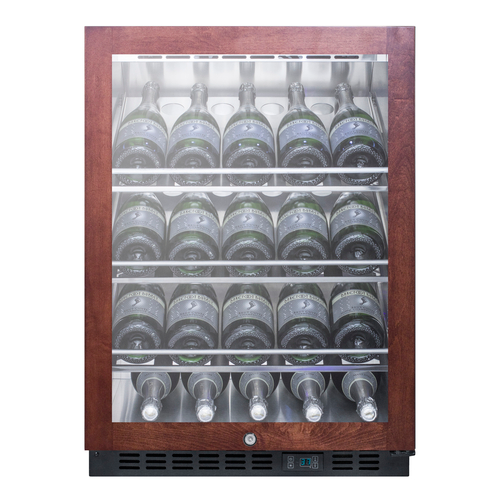 Summit SCR610BLCHPNR 24" W Single Section Glass Door Wine Cellar - 115 Volts
