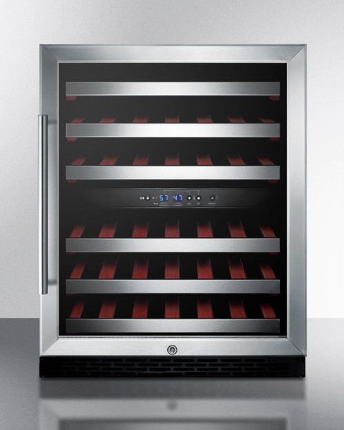 Summit SWC530BLBISTADA 23.63" W Black Single Section Glass Door Wine Cellar - 115 Volts