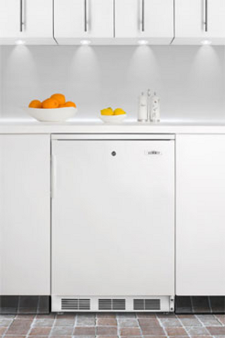 Summit FF6LWBI7 23.63" W White Solid Undercounter Refrigerator - 115 Volts 1-Ph