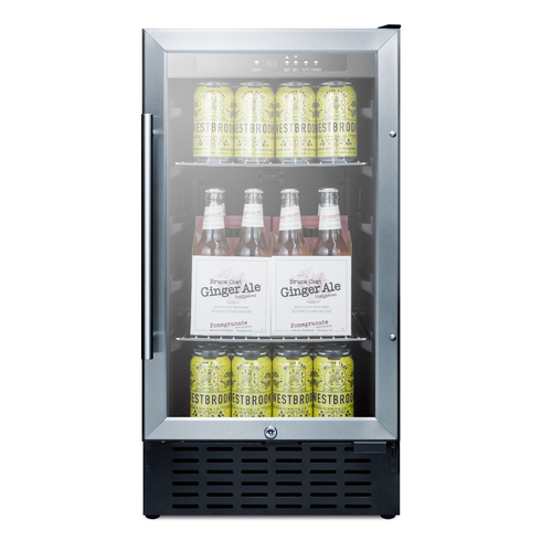 Summit SCR1841BADA 18" W Black Hinged Beverage Center - 115 Volts 1-Ph