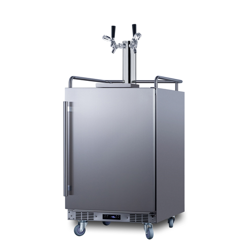 Summit BC74OSCOMTWIN 5.5 Cu. Ft. Stainless Steel Indoor or Outdoor Draft Beer Cooler Dispenser