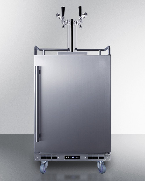 Summit BC74OSCOMTWIN 5.5 Cu. Ft. Stainless Steel Indoor or Outdoor Draft Beer Cooler Dispenser