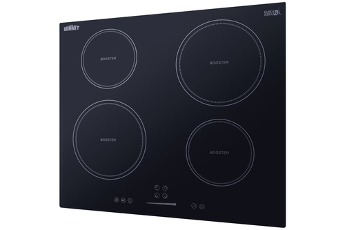 Summit SINC4B241B 24" W EuroKera Glass Surface Black Finish Four Burner Drop In Induction Cooktop - 240 Volts