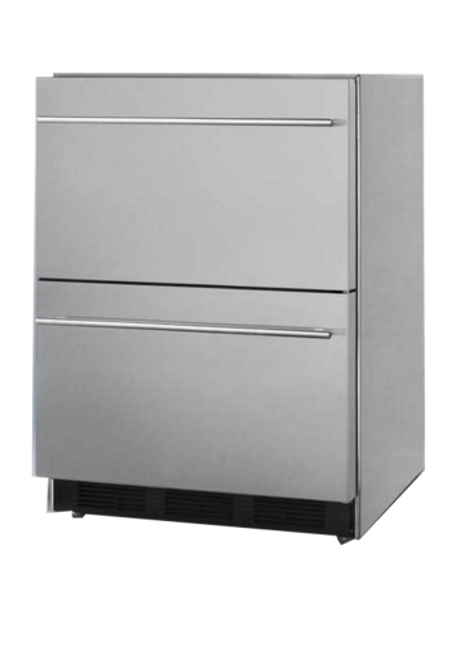 Summit SP6DBS2D7 24" W Stainless Steel Drawer-Type Refrigerator - 115 Volts