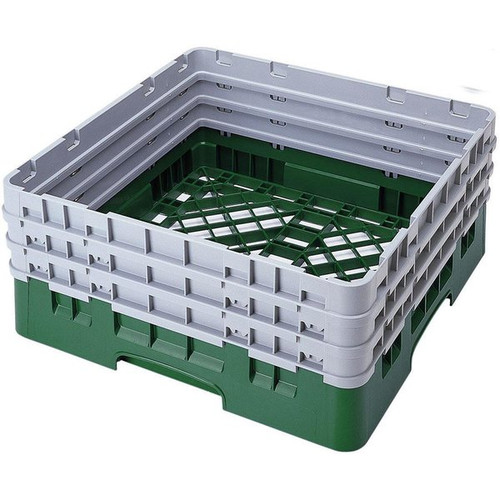Cambro BR712119 Sherwood Green Polypropylene Full Size 1 Compartment with 3 Extenders Camrack Base Rack - 3 Cases