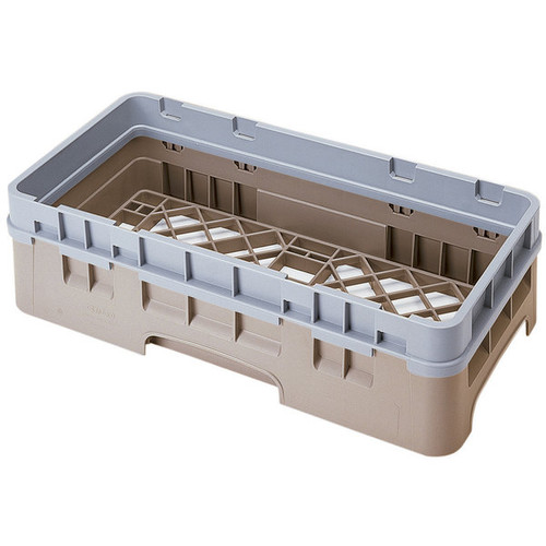 Cambro HBR414184 Beige Polypropylene Half Size 1 Compartment with Extenders Camrack Base Rack - 5 Cases