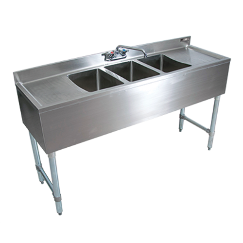 John Boos
 EUB4S84SL-2D
 Stainless Steel Top Front Ends & Legs
 Left & Right Drain
 Slim-Line Underbar Sink Unit
 84" x 18"