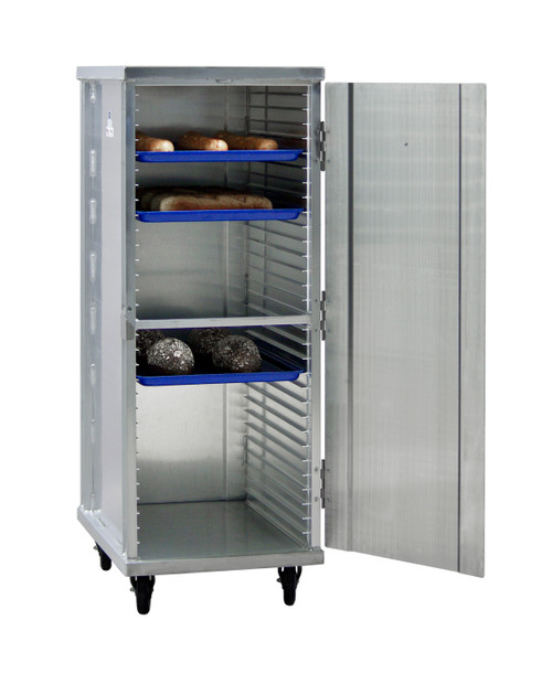 New Age 1293 56"H 32 Sheet Pan Rack Enclosed Cabinet with HD Base