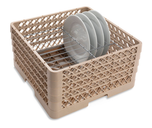 Vollrath PM1510-4 15 Plate Capacity Co-Polymer Plastic Plate Crate Dishwasher Rack
