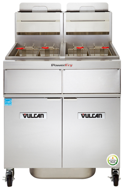 Vulcan 2TR45AF-LP 45 Lbs. Stainless Steel Liquid Propane PowerFry3 Fryer - 140,000 BTU