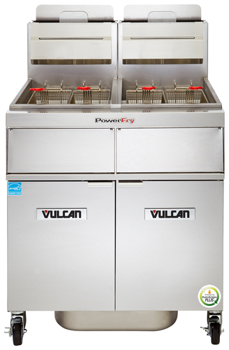 Vulcan 2TR45AF-LP 45 Lbs. Stainless Steel Liquid Propane PowerFry3 Fryer - 140,000 BTU