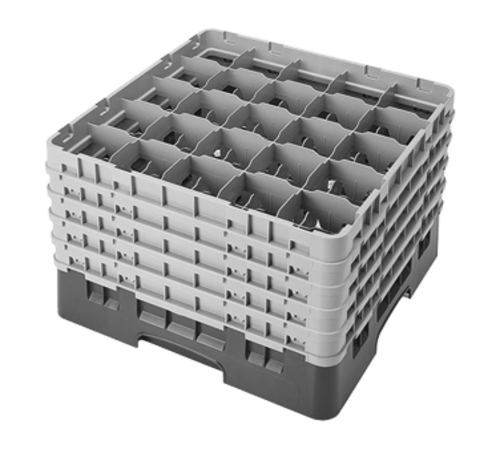 Cambro 25S1058167 19 3/4" x 19 3/4" x 12 1/8" Brown 25 Compartments Full Size with 5 Extenders Camrack Glass Rack - 2 Cases