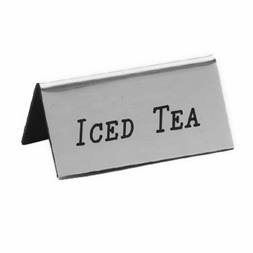 Cal-Mil 228-5-010 3"W Silver Beverage Tent Sign (Iced Tea)
