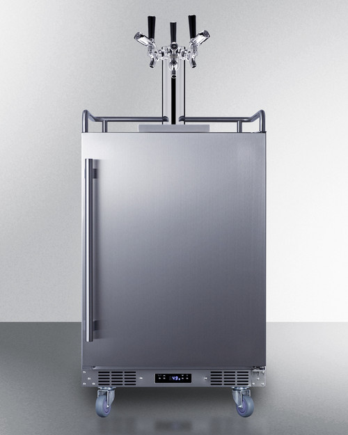 Summit BC74OSCOMTRIPLE 5.6 Cu. Ft. Stainless Steel Indoor or Outdoor Draft Beer Cooler Dispenser
