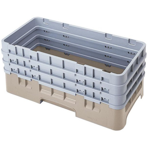 Cambro HBR712184 Beige Polypropylene Half Size 1 Compartment with 3 Extenders Camrack Base Rack - 3 Cases