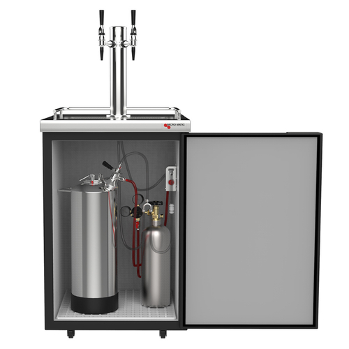 Micro Matic MDD23-E-AMER Mobile Black Vinyl Over Steel Exterior Americano Nitro Cold Brew Coffee Dispenser