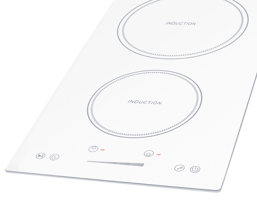 Summit SINC2B231W 12" W EuroKera Glass Surface White Finish Two Burner Drop In Induction Cooktop - 240 Volts